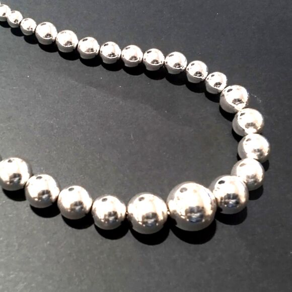 New York & Co. Silver Tone Graduated Bead Necklace - Picture 6 of 7